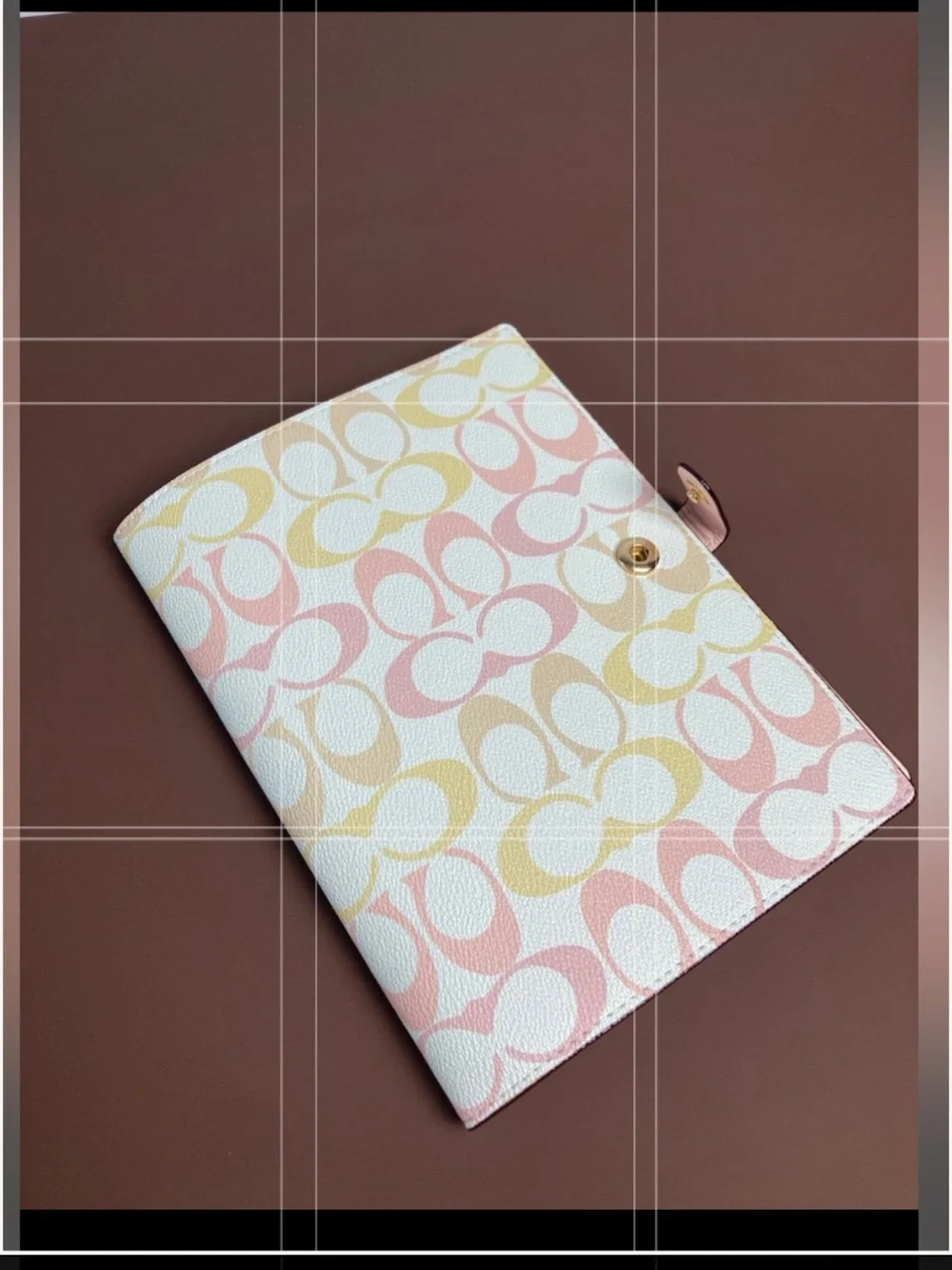 🌸🌷🌸 COACH SIGNATURE NOTEBOOK IN PASTEL PINK / BLUSH LIGHT YELLOW 🌸🌷🌸